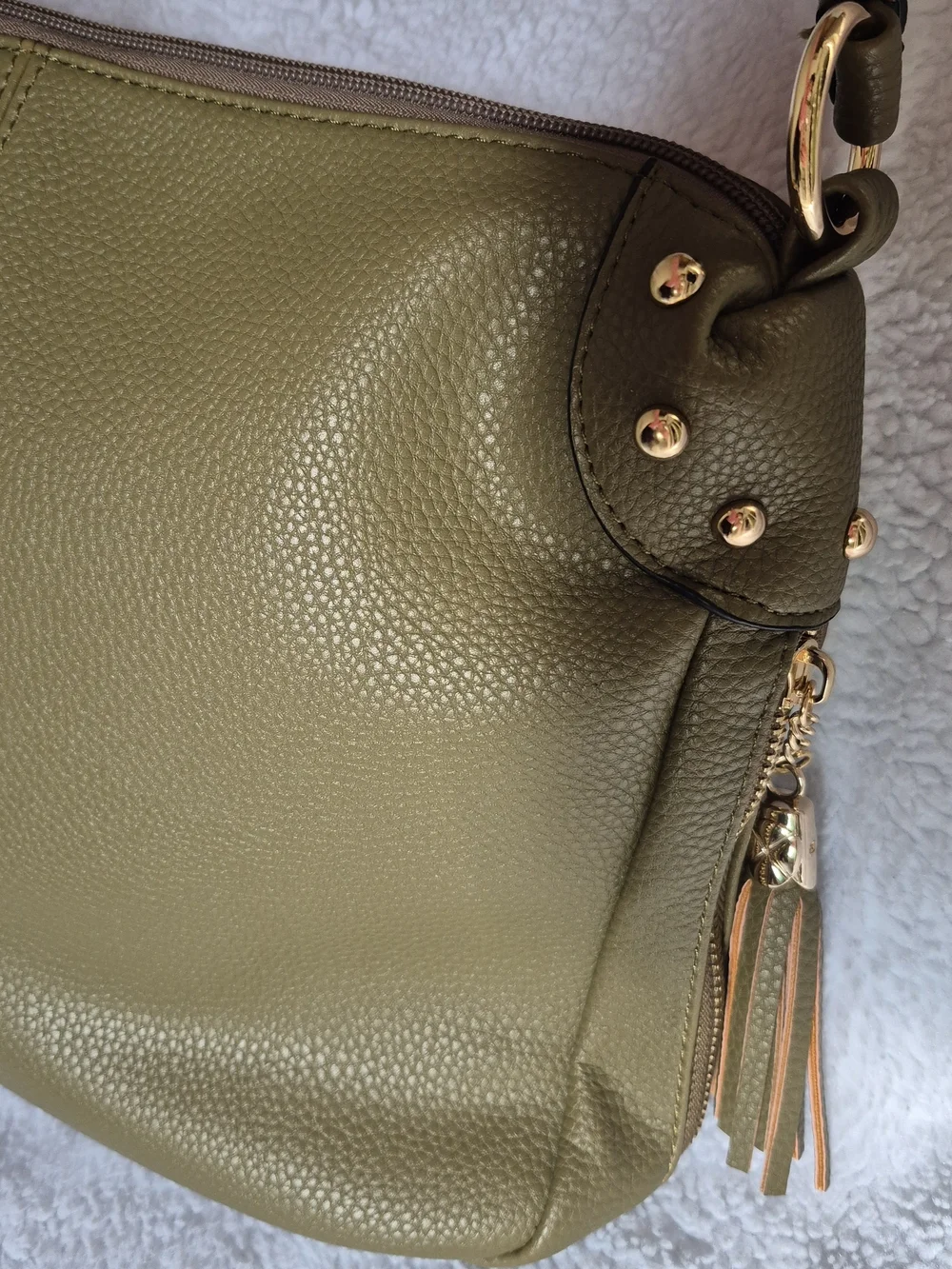 Olive Green Women's Shoulder Bag - Picture 4 of 10